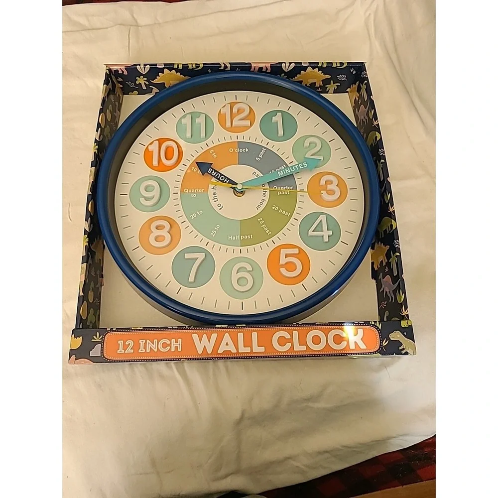 12 Inch Learning Wall Clock - Dino Tier Table